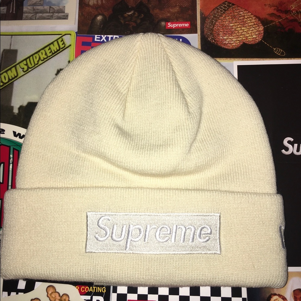 *SOLD* Supreme New Era Box Logo Beanie Natural